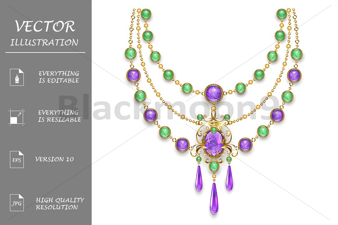 Necklace with Amethyst example image 1