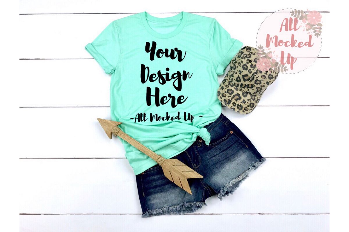 Bella Canvas 3001 / 3413 MINT Shirt Mock Up - 3/19 example image 1