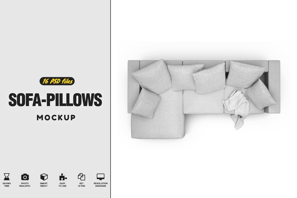 Sofa-Pillows Mockup example image 1