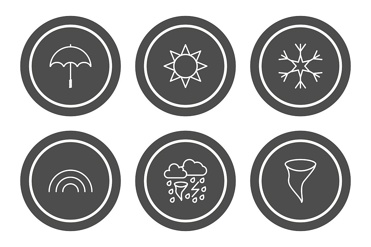 Set Of Weather And Season Icons example image 1