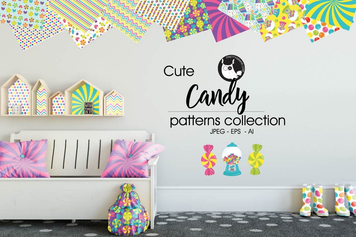 CANDY, digital papers example image 1