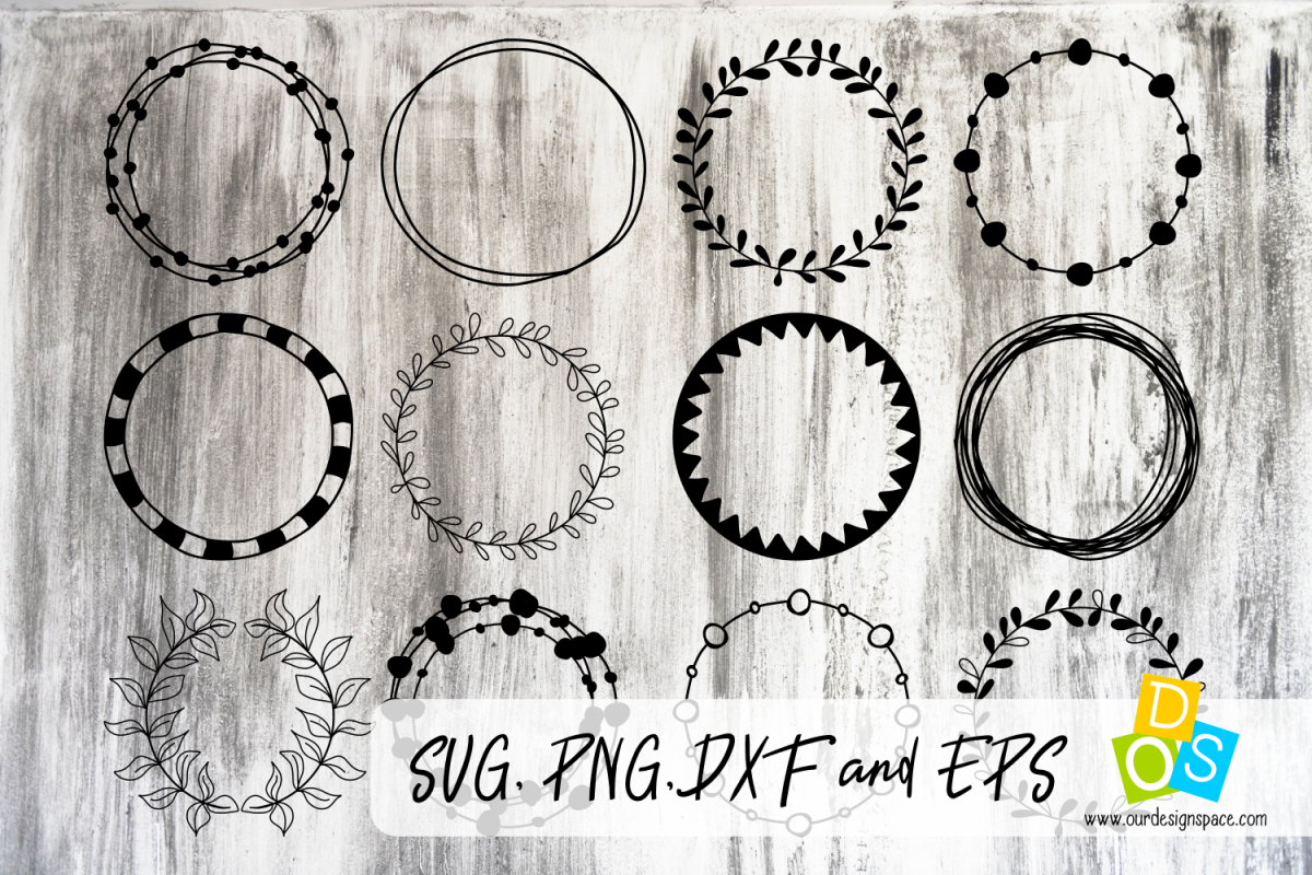 Circle Frames SVG, PNG, DXF and EPS files example image 1