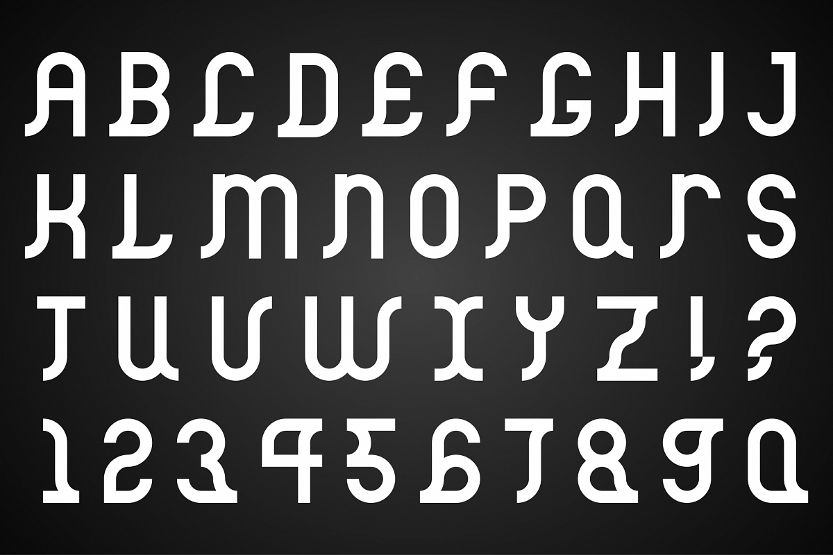 Vector alphabet set. B&W Font. example image 1