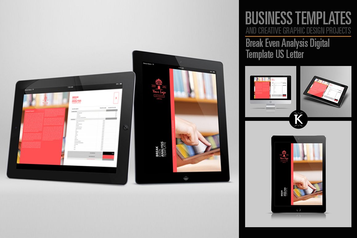 Break Even Analysis Digital Template US Letter example image 1