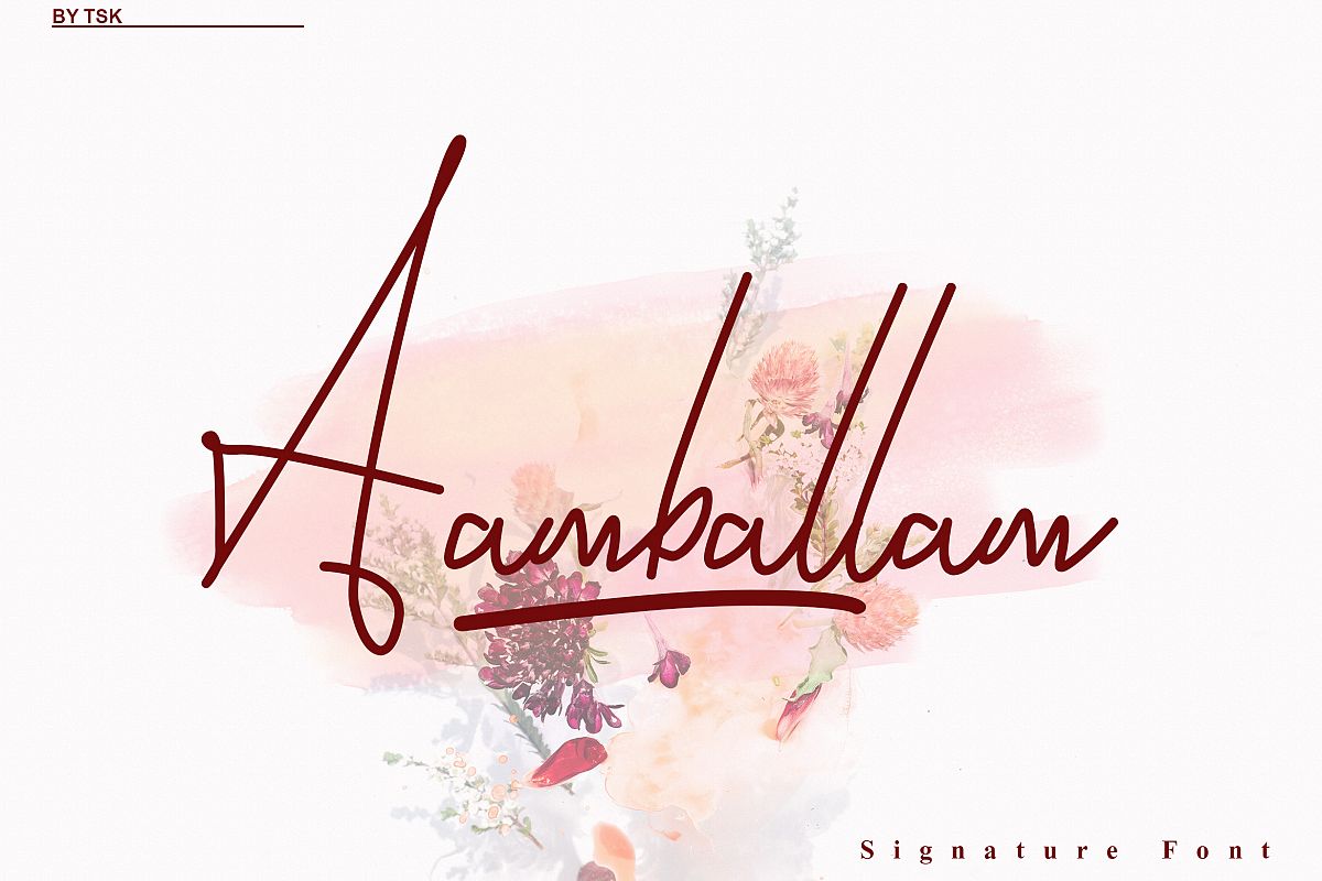 Aamballam -/ Signature Fonts example image 1