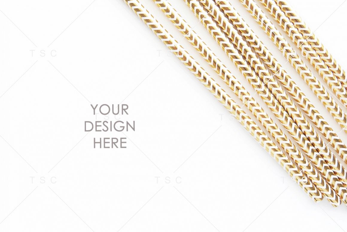 Gold Party Straw Stock Photo example image 1