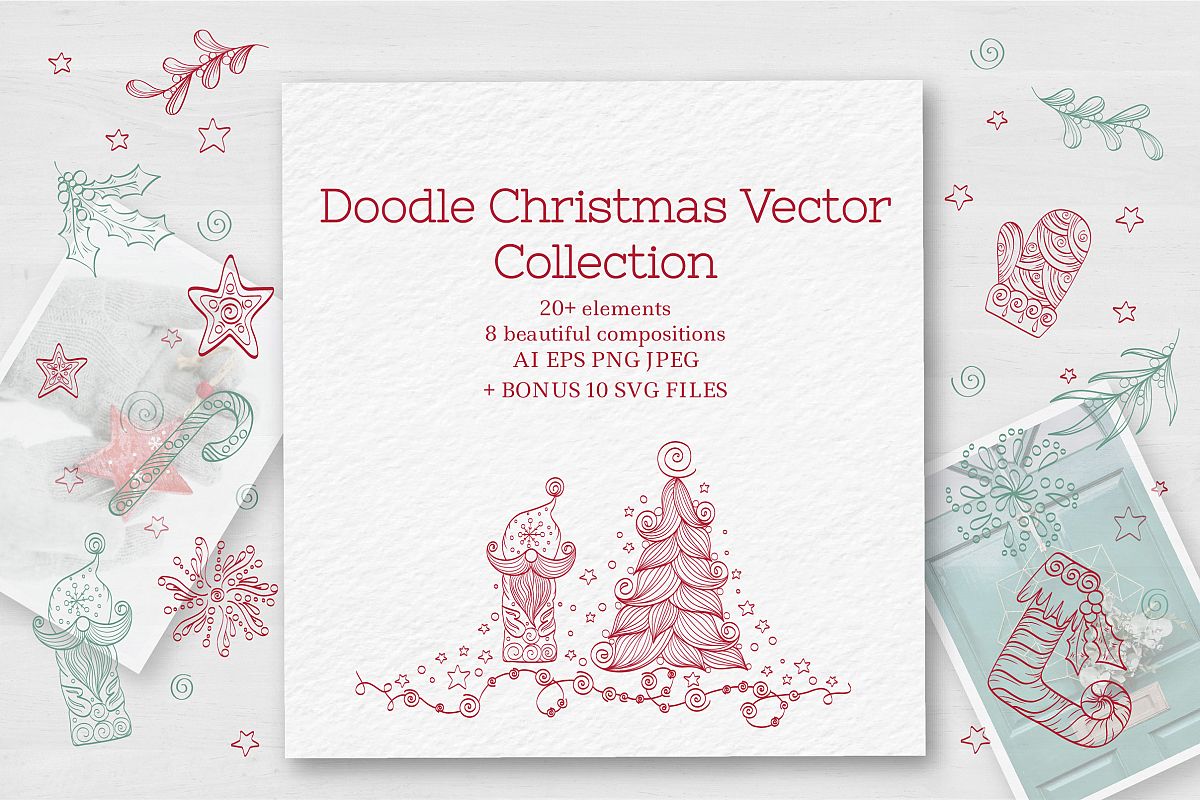Doodle Christmas Vector Collection example image 1