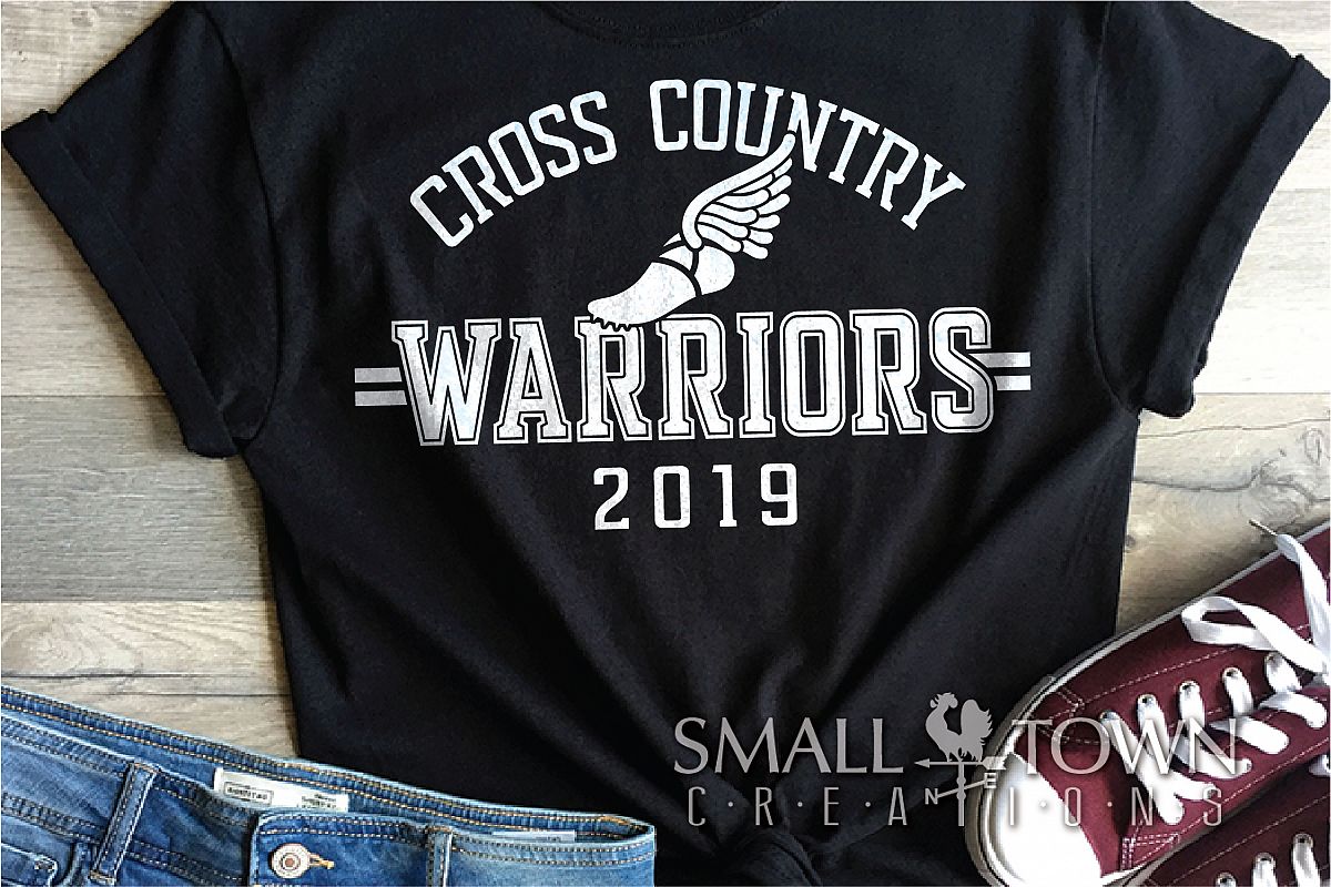 Warrior Cross Country, Sports, Logo, PRINT, CUT & DESIGN example image 1