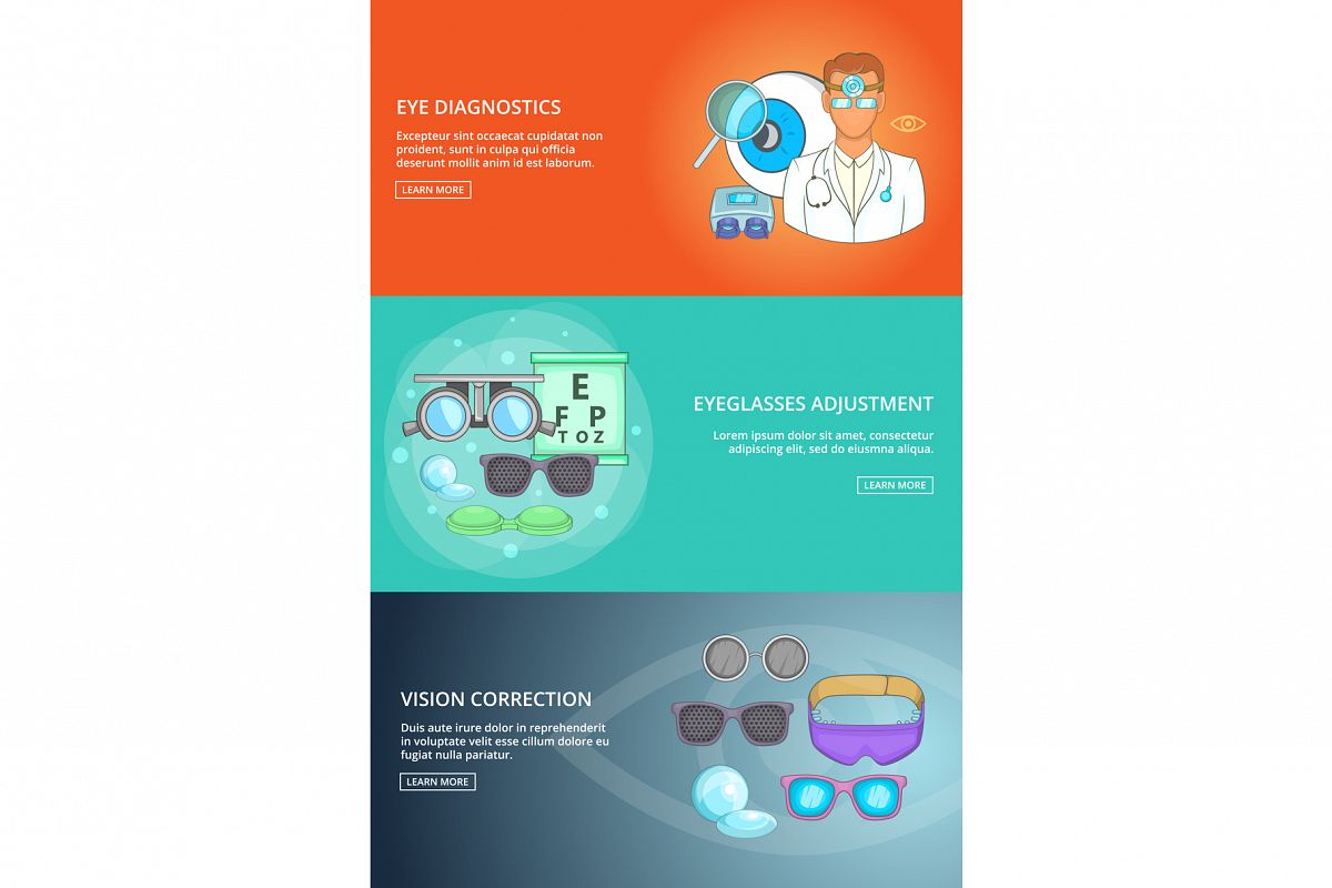 Ophthalmologist technology banner set template example image 1