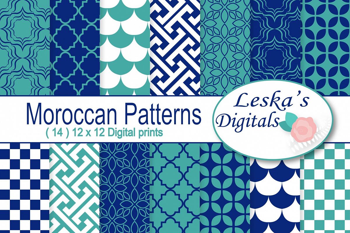 Moroccan Digital Paper Patterns example image 1