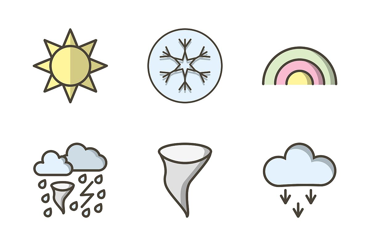 Set Of Weather And Season Icons example image 1