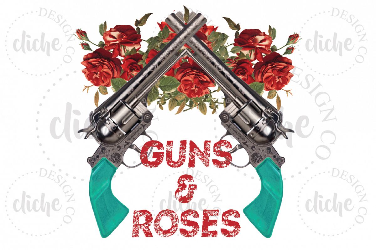 Guns And Roses Sublimation Design example image 1