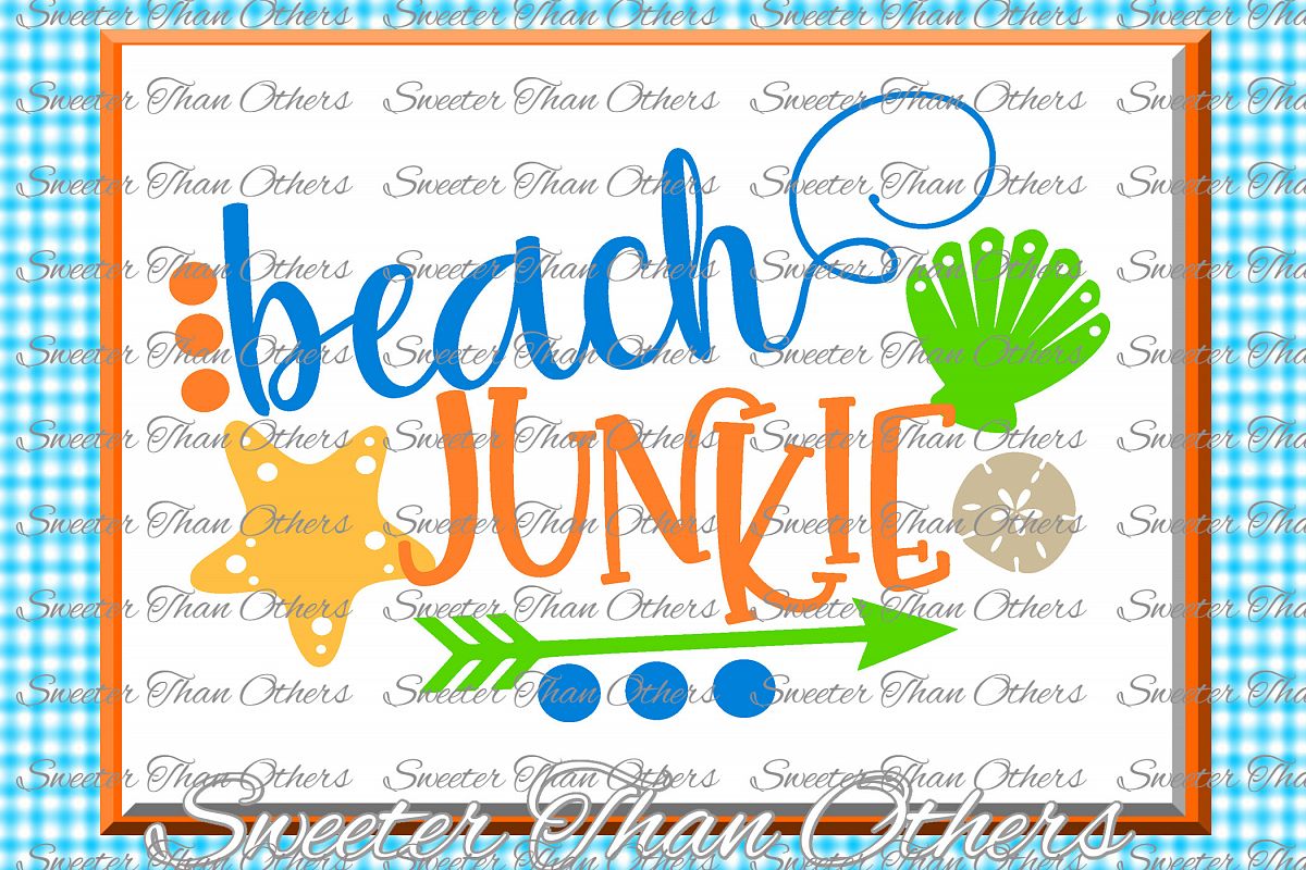 Beach Svg Beach Junkie svg, Summer Beach pattern example image 1