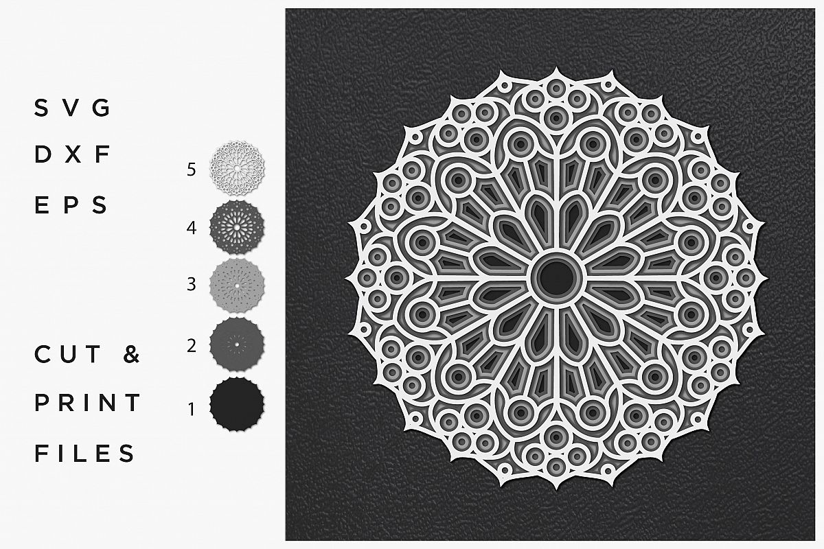 Download 3d Mandala Svg Free Design Layered Svg Cut File