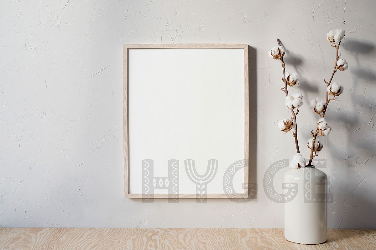 Christmas Frame Mockup, Simple Poster Mockup, Boho Frame example image 1