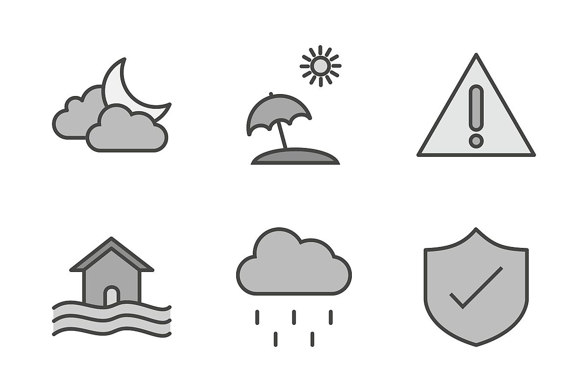 Set Of Weather And Season Icons example image 1