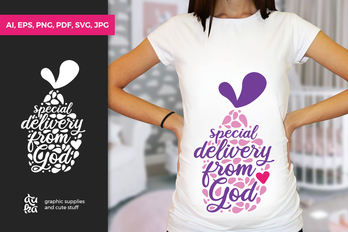 Pregnancy Announcement SVG Cut Files - Special Delivery example image 1