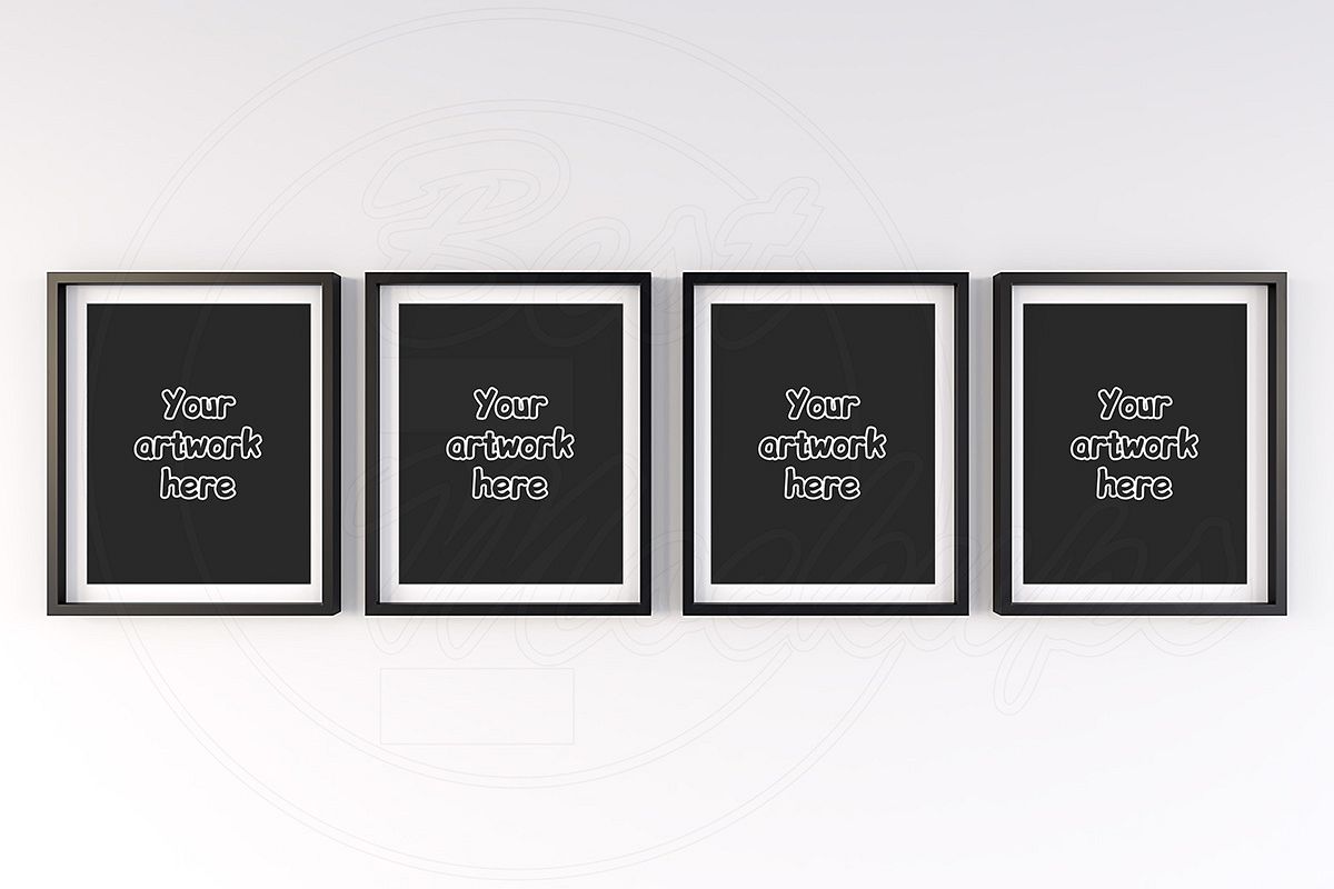 4 matted frames mock-up background example image 1