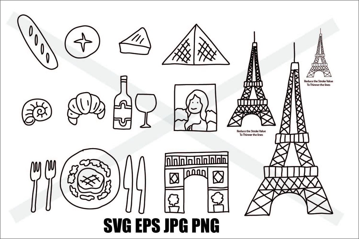 France Element Set - SVG EPS JPG PNG example image 1