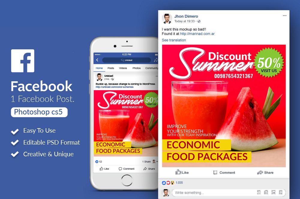 Summer Juice Package Facebook Post example image 1
