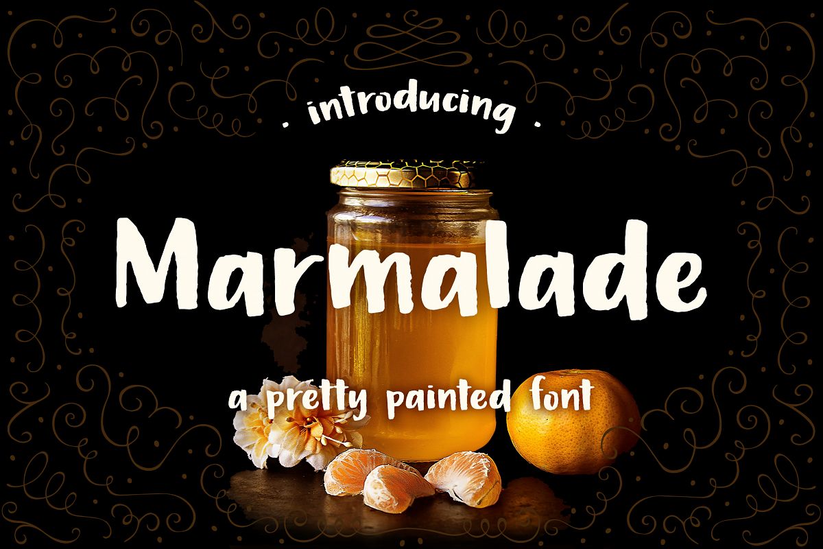 Marmalade, a hand painted font example image 1