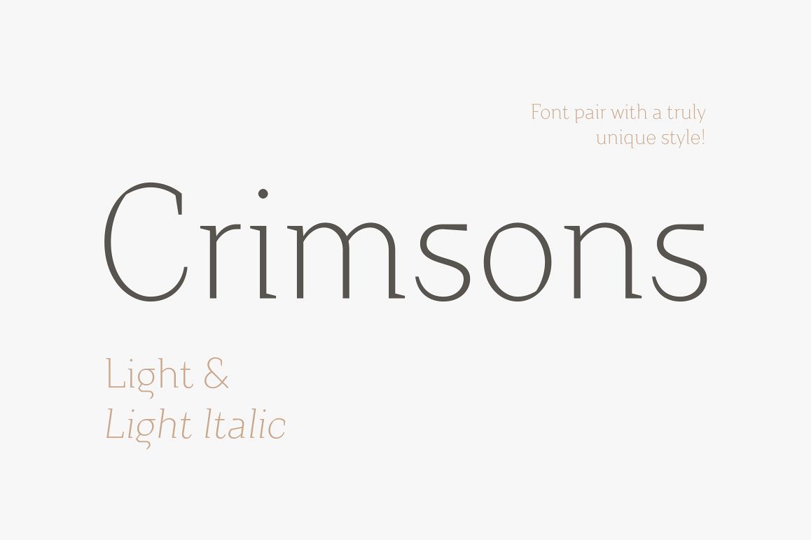 Crimsons — Light & Light Italic example image 1