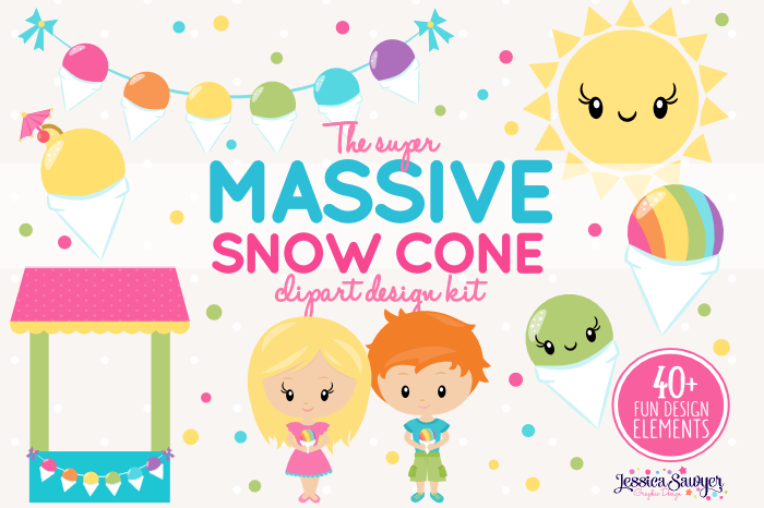 The Massive Snow Cone Clipart Pack example image 1