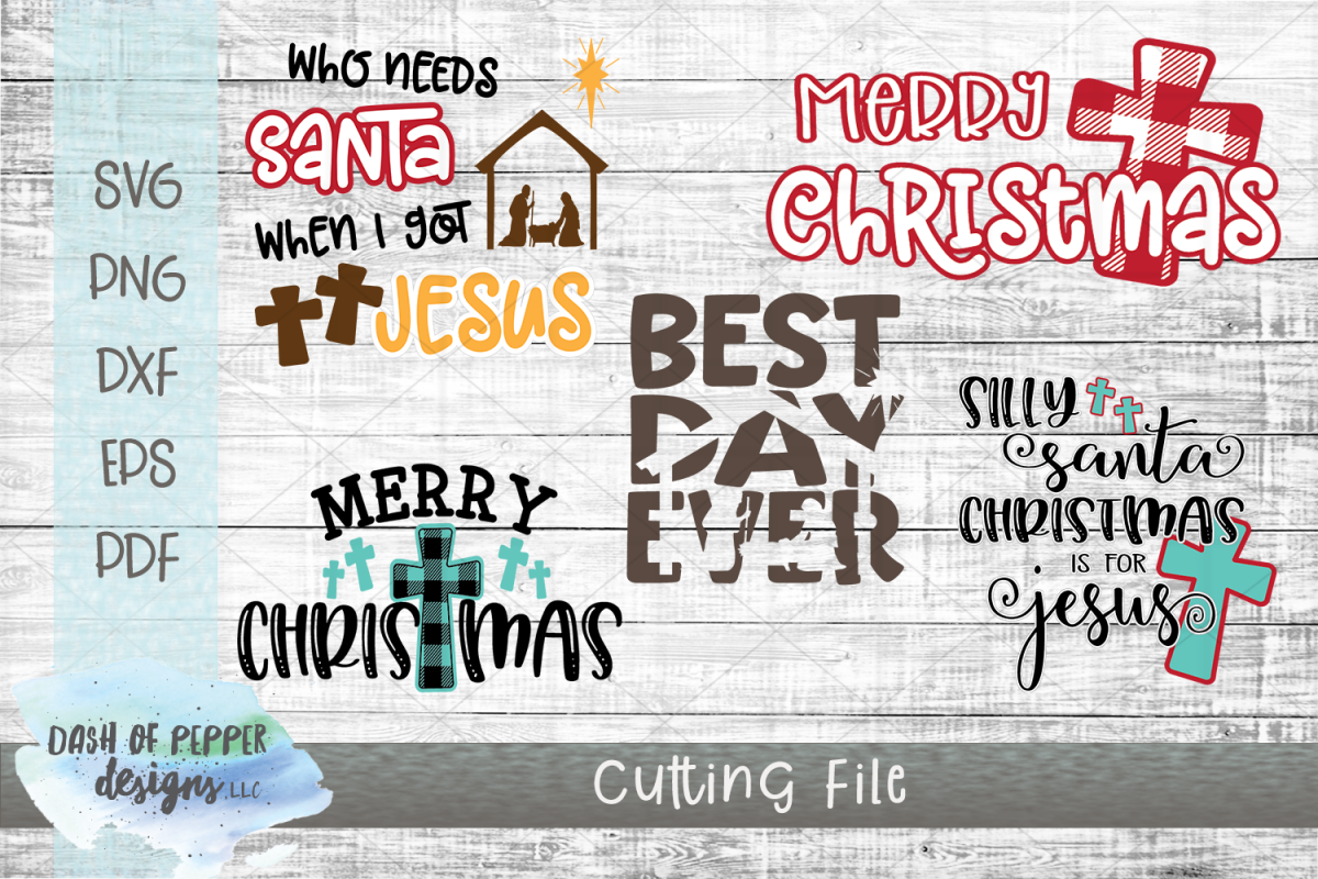 Mini Religious Christmas Bundle II - 5 SVG Designs example image 1