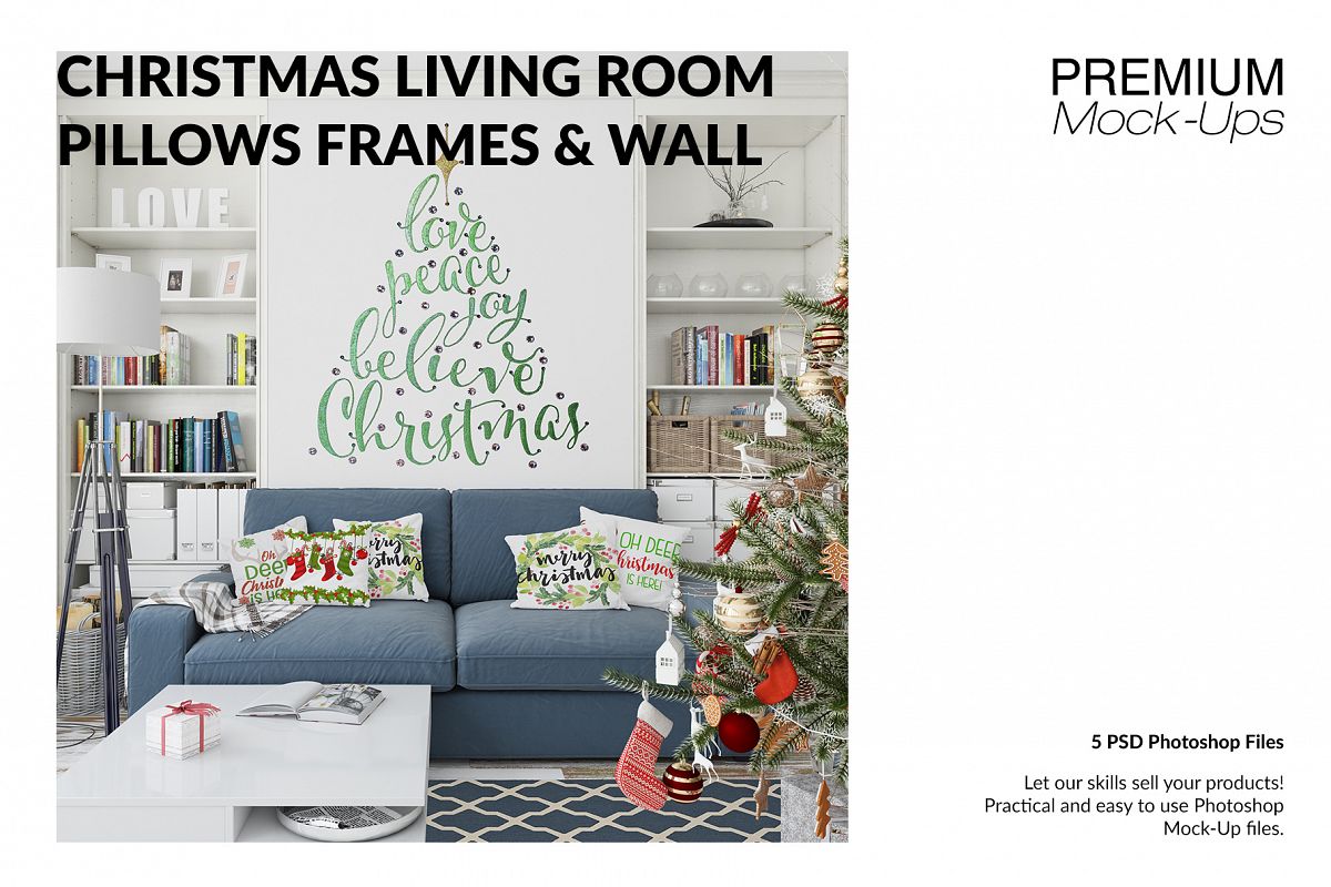 Christmas Living Room Set - Throw Pillows Frames & Wall example image 1