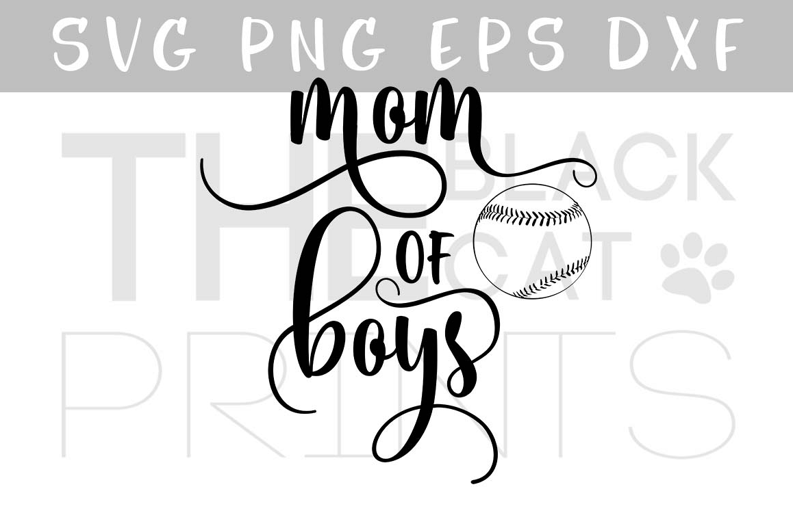 Mom of boys SVG PNG EPS DXF Baseball mom SVG cutting file example image 1