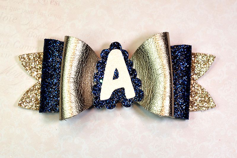 Hair bow template SVG, DIY leather bow template example image 1