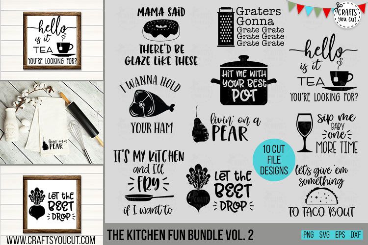 Funny Kitchen Bundle Vol. 2- A Kitchen SVG Cut File Bundle example image 1