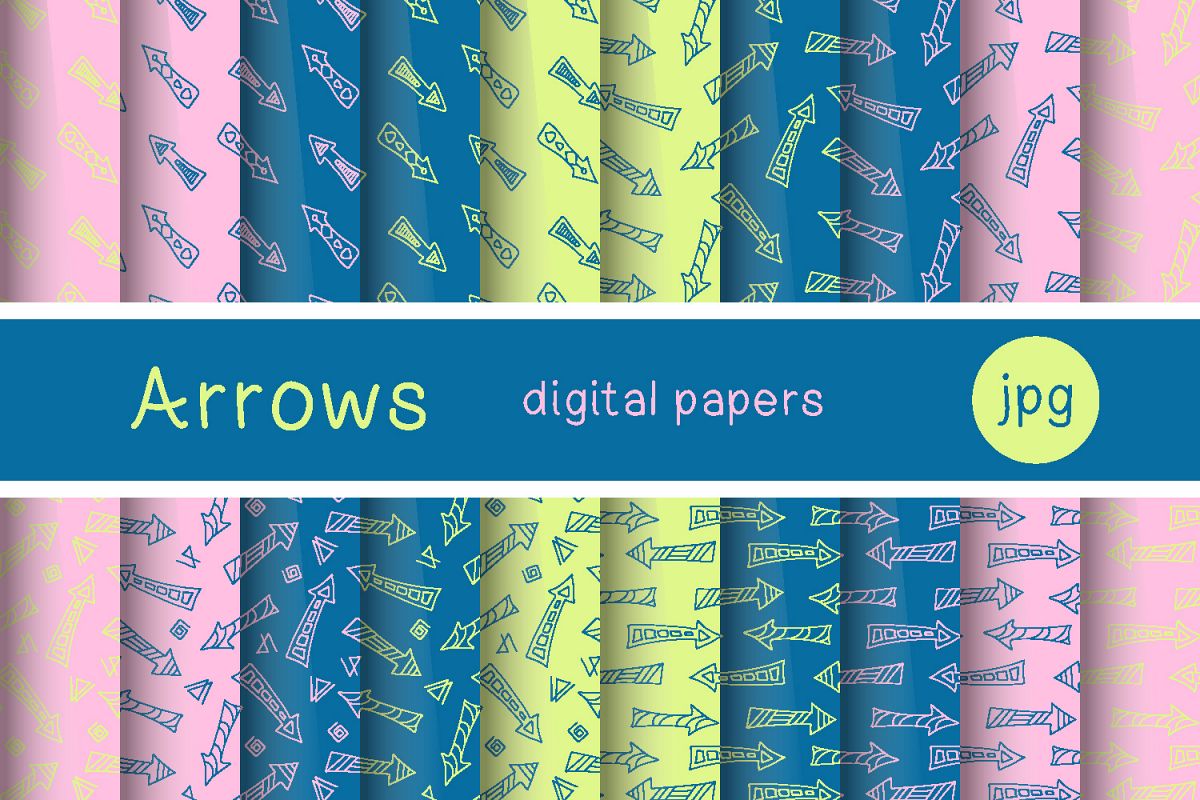 Digital paper - hand drawn arrows example image 1