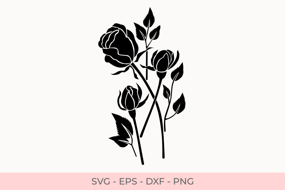 Free Free 111 Silhouette Rose Flower Svg SVG PNG EPS DXF File