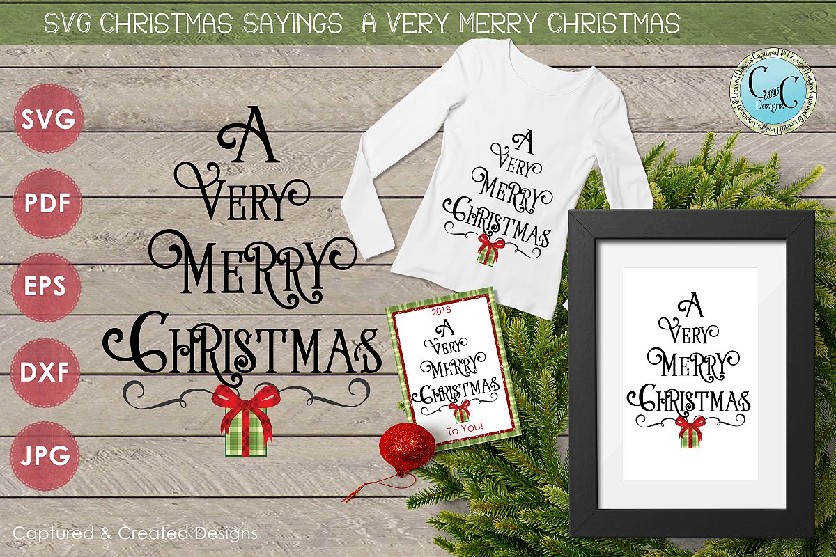 SVG Christmas Sayings A Very Merry Christmas Tree Shape