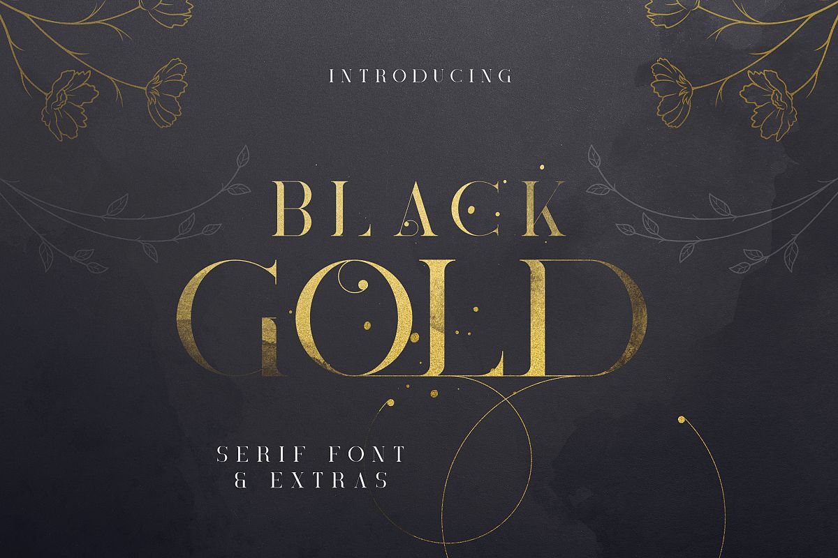Black Gold serif font Extras example image 1