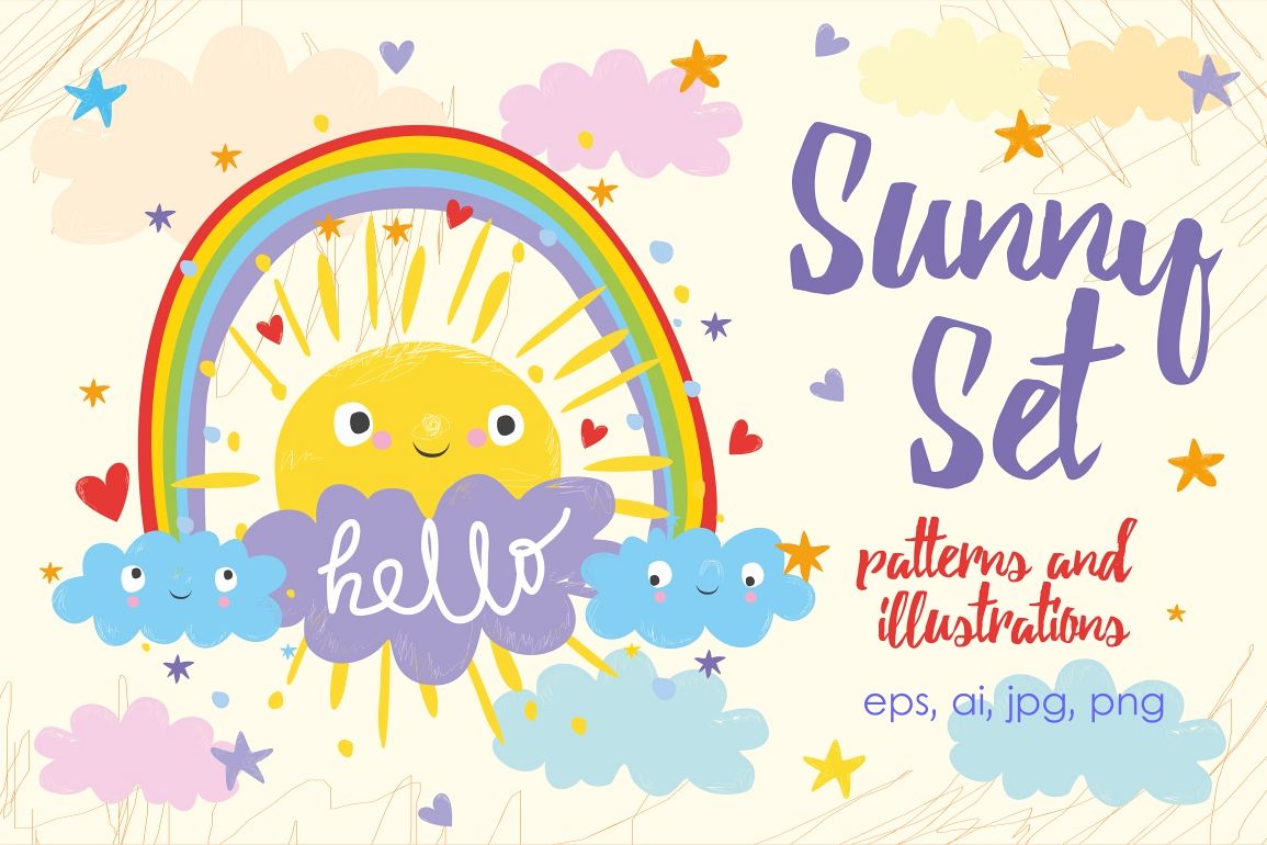 Cute sun and cloud example image 1
