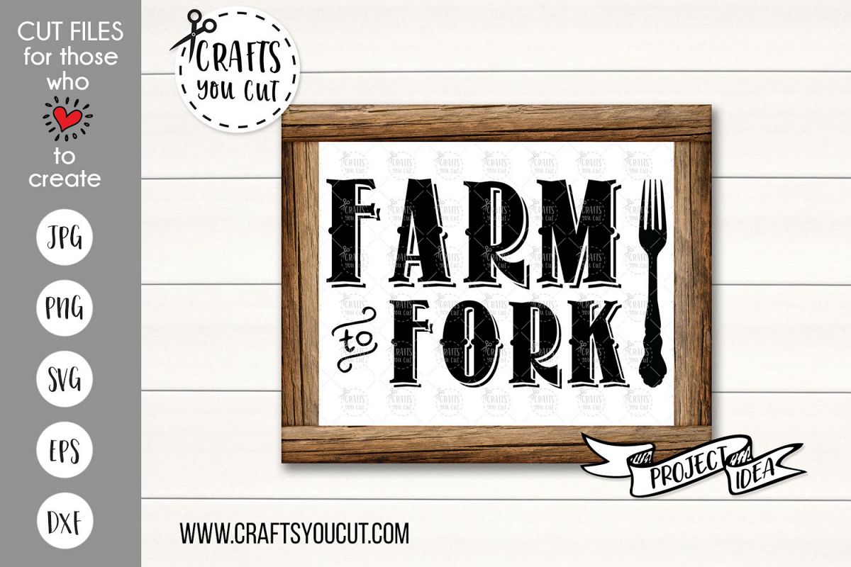 Farm To Fork - A Farmhouse Kitchen SVG Cut File example image 1
