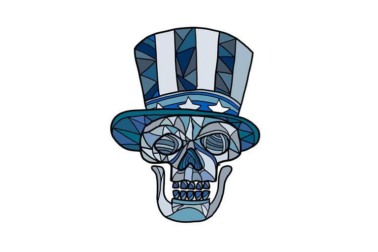 Uncle Sam Skull Mosaic example image 1