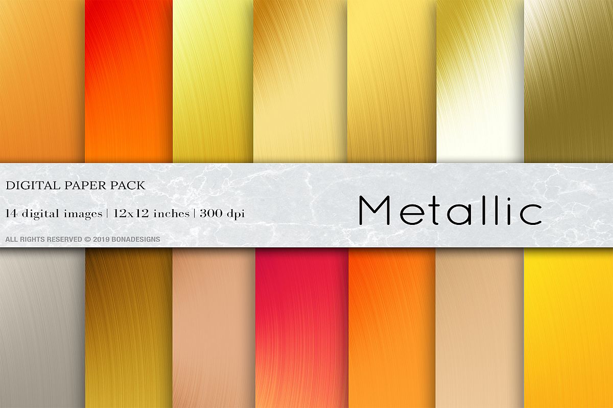Metallic foil Digital Paper, Gold foil background example image 1