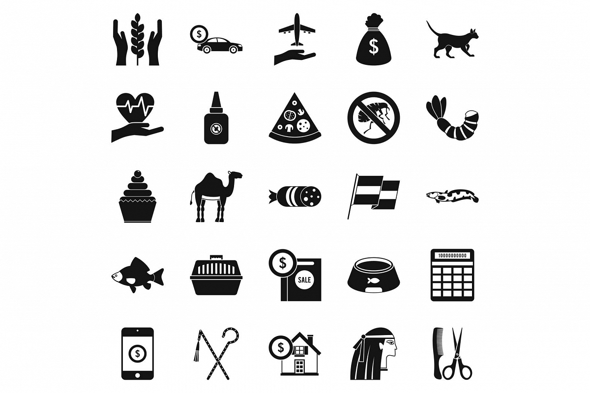 Egypt icons set, simple style example image 1