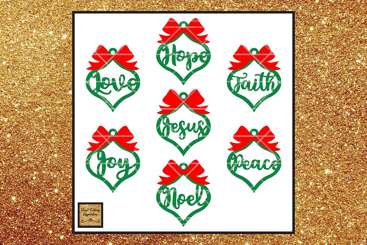 Farmhouse Christmas Ornaments, Christmas Svg, Christmas example image 1