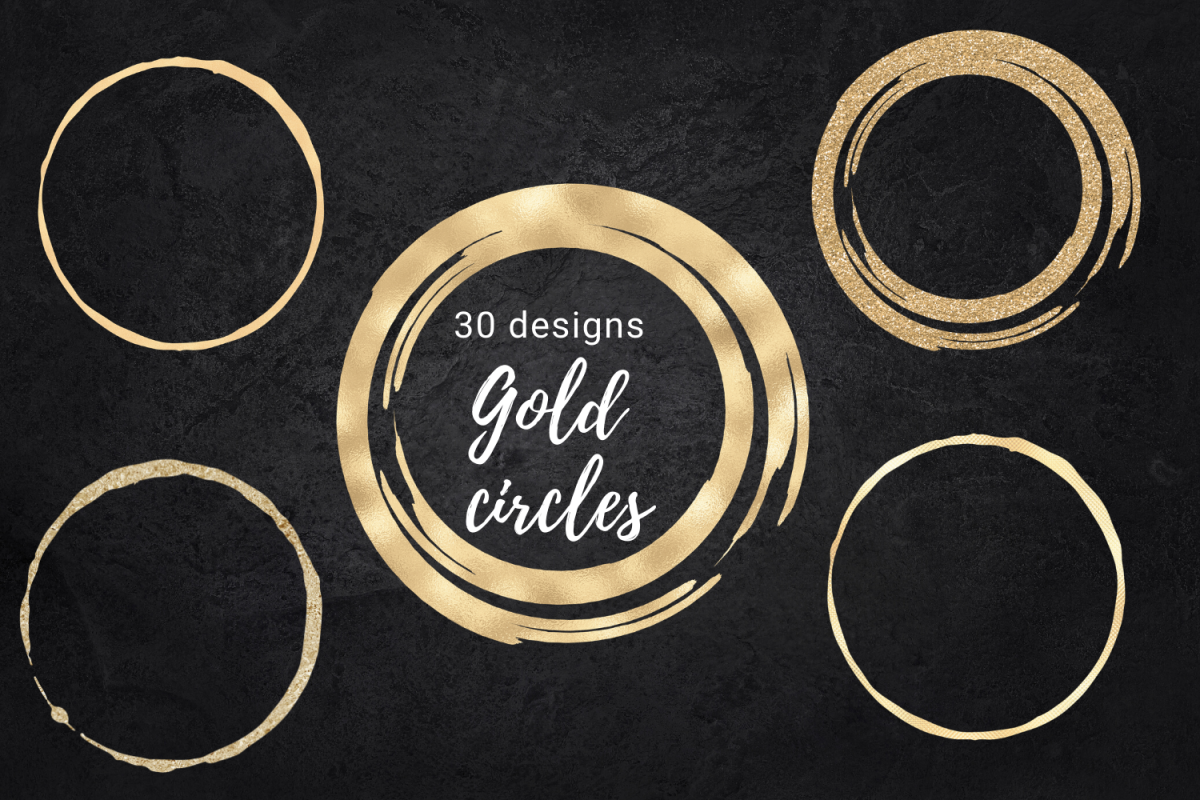 Gold and glitter circles for logo, Round gold dot, Roud gold example image 1