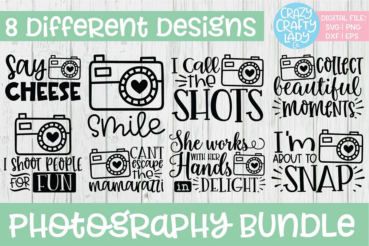 Photography SVG DXF EPS PNG Cut File Bundle example image 1
