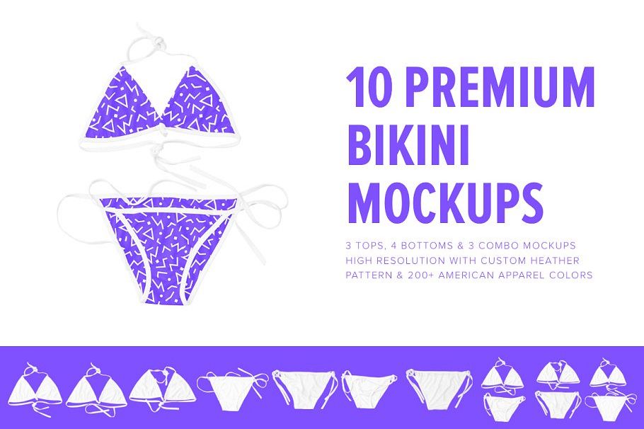 10 Premium Bikini Mockups example image 1