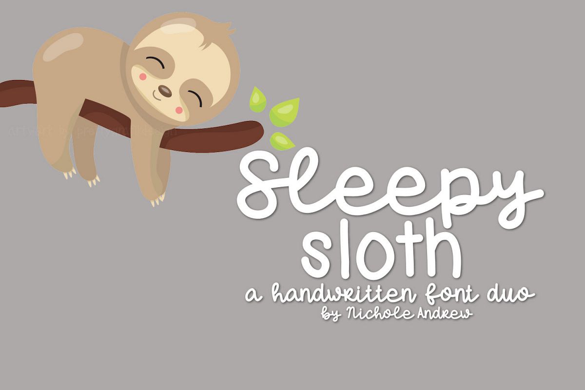 Sleepy Sloth, Handwritten Font Duo example image 1