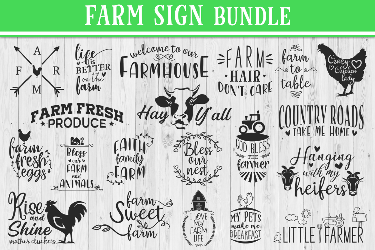SALE! 20 Farm quotes bundle, Quote sign svg, farm svg example image 1