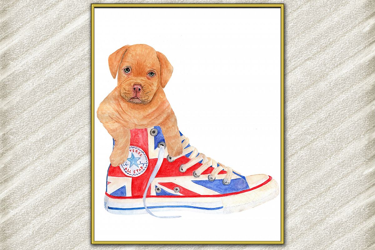 Cute dog digital print ,Puppy Posters, Funny dog print example image 1