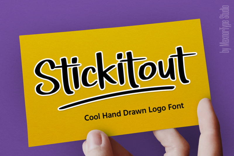 Stickitout - Hand Drawn Logo Font example image 1
