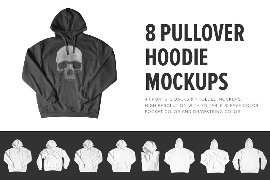 8 Premium Pullover Hoodie Mockups example image 1